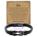 Son Personalized Gift • Custom Name Bracelet with Card • Gift for Him • Birthday Card Gift for Son • Christmas Son Gift • Men's Accessories