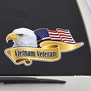 ベトナム退役軍人用デカールステッカー。5インチのベトナム退役軍人用イーグルビニール防水デカールステッカー。車、バイク、ノートパソコン、タブレット、タンブラー用。