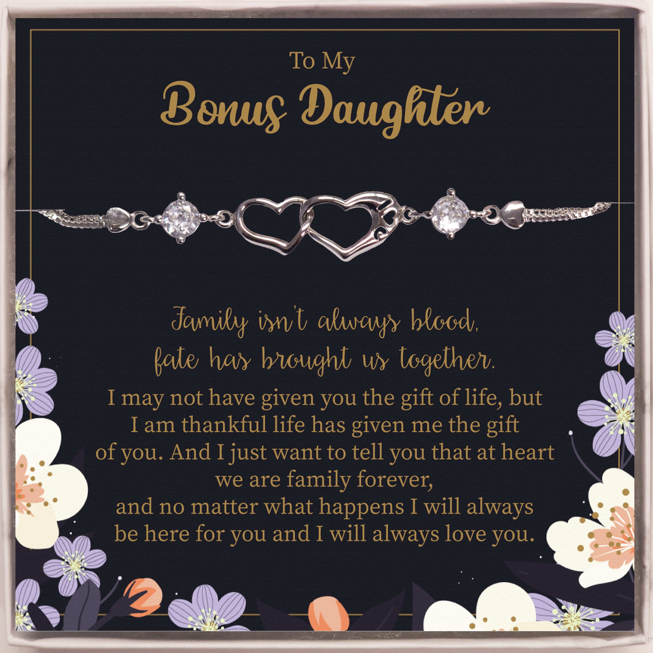 Bonus Daughter Gift | Stepdaughter, Daughter in law Gift Bracelet | Bride Groom wedding gift from Dad Mom | Christmas Gift for Daughter
