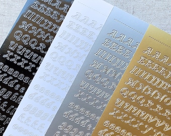 Fancy 6mm Alphabet Letter Sticker Sheet | upper+lowercase & 123 | Korean stickers, Polco, Journal, Planner, Bullet Journal, Resin, Toploader