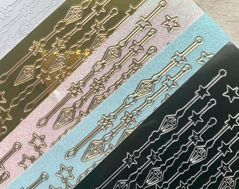 Starry Diamond Chandelier Arrows Sticker Sheet | Deco, Polco, Bullet Journaling, Planner, Resin, Journal, Korean stickers, Toploader