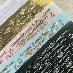 Starry Diamond Chandelier Arrows Sticker Sheet | Deco, Polco, Bullet Journaling, Planner, Resin, Journal, Korean stickers, Toploader