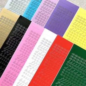 Cursive 6mm Deco Alphabet  Script Letter Sticker Sheet | Colorful | Decoration, Polco, Journaling, Korean Stickers, Deco, Toploader