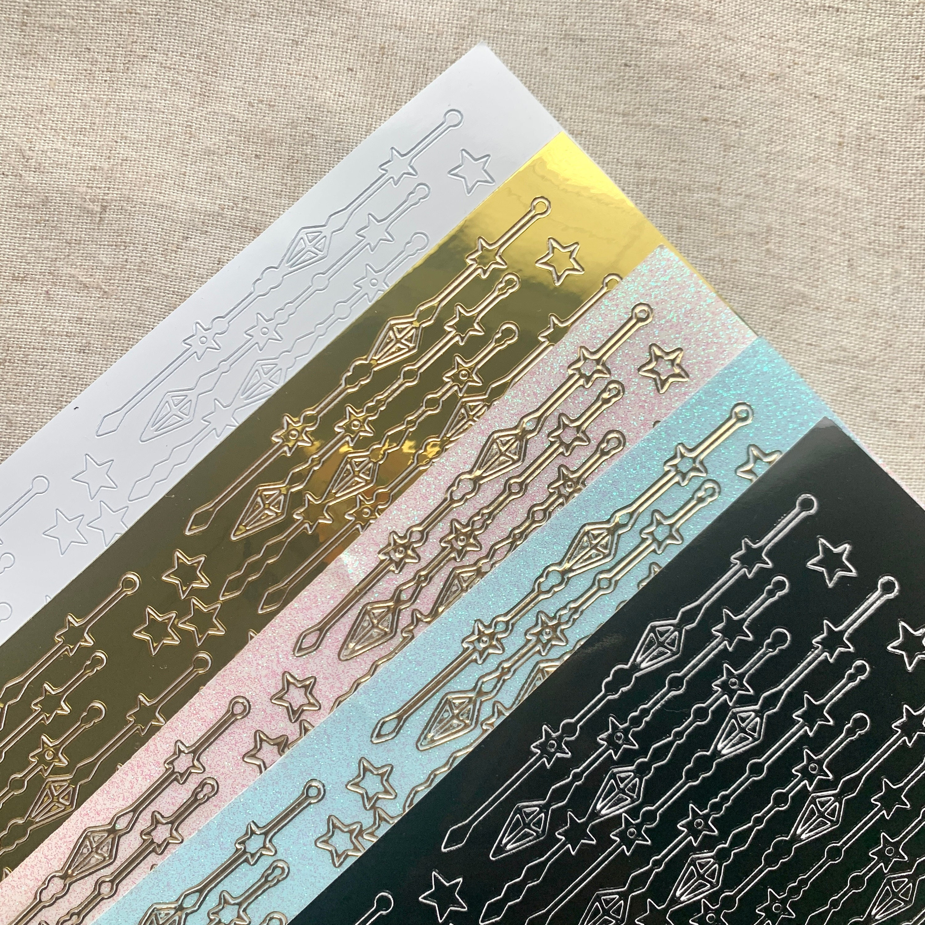 Starry Diamond Chandelier Arrows Sticker Sheet / Deco, Polco, Bullet Journaling, Planner, Resin, Journal, Korean stickers, Toploader