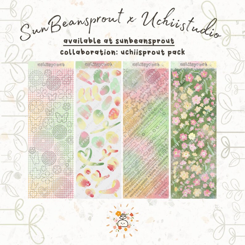UchiiSprout Collab Limited Edition Bundle | Kawaii Deco Sticker Sheet Bullet Journal Polco Korean image 2