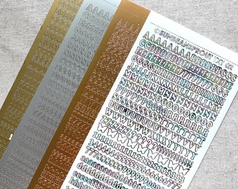 Klassieke 6mm Alfabet Letter Sticker Sheet: Metallics | Koreaanse Stickers, Deco, Polco, Journaling, Planner Stickers, Bullet Journal,