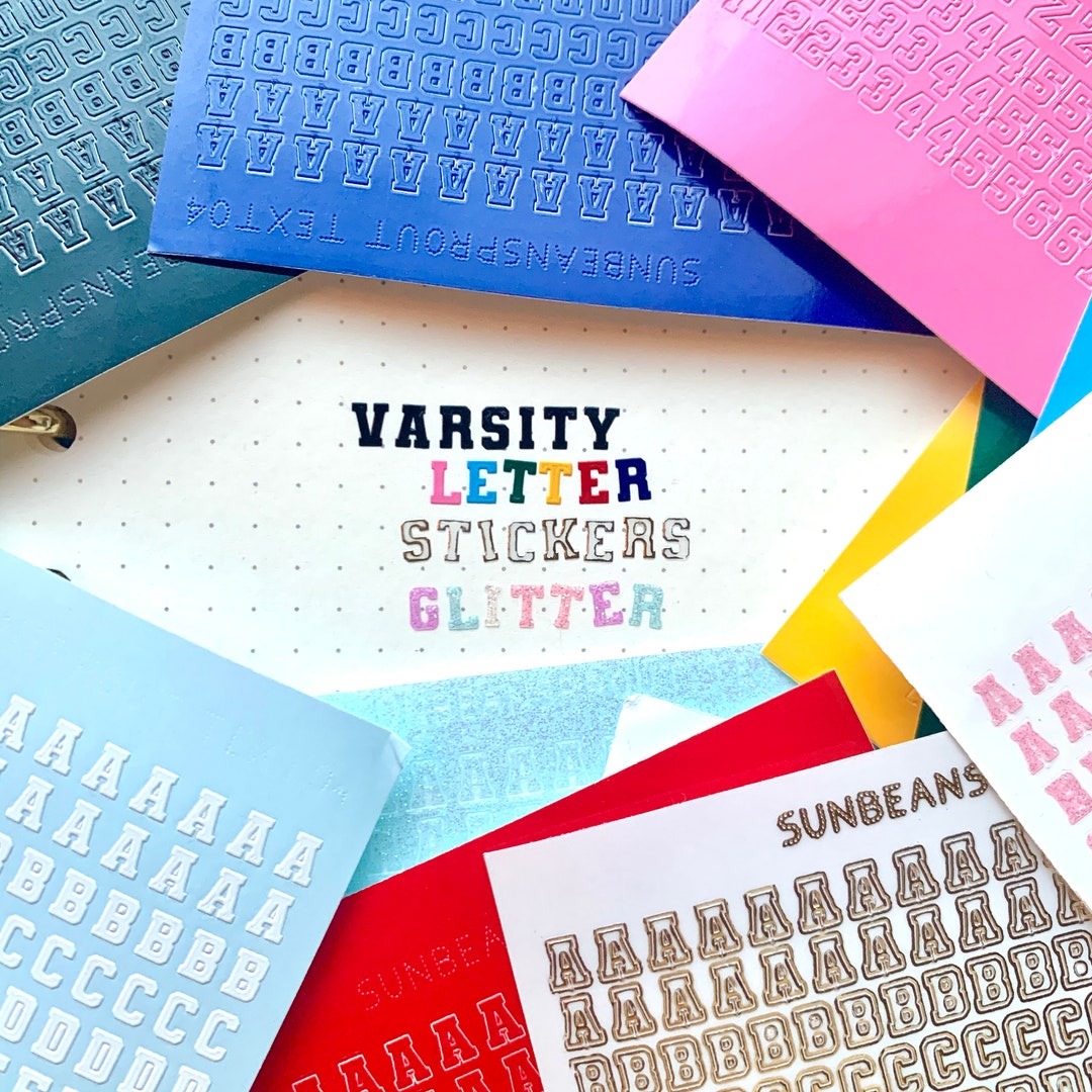 Sticker Letters Varsity Varsity Letters Alphabet Letter Sticker Sheet | Korean Stickers, Deco ...