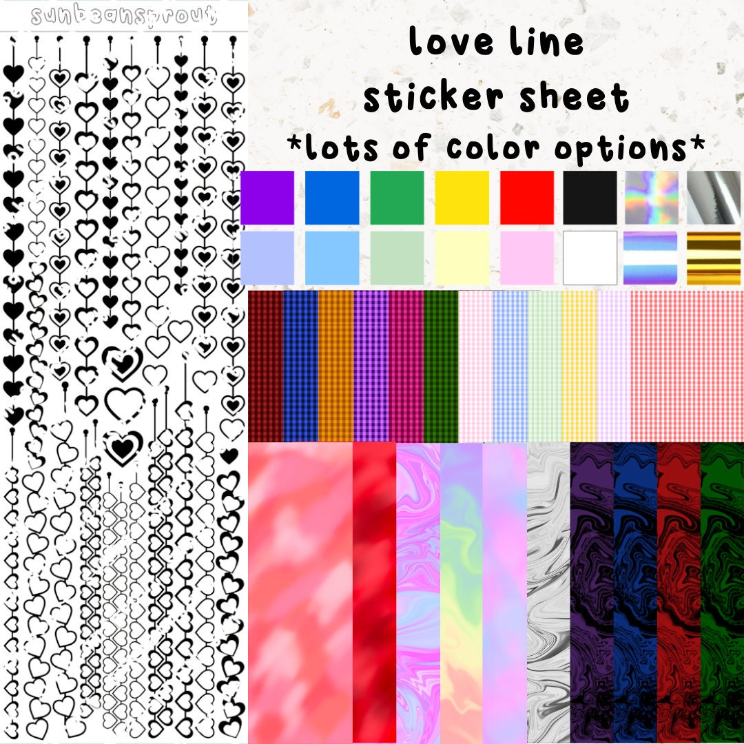 Love Line Sticker Love Line Sticker Sheet | Holographic | Bullet Journal, Polco Deco ...