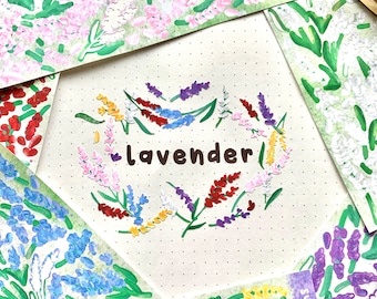 Lavender Floral Deco Seal Sticker Sheet | Kpop and Deco Sticker for Toploader with Korean Seal Sticker for Cute Bujo with Florals and Flower