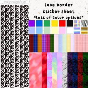 Lace Border Design Sticker Sheets | Bullet Journal, Polco, Deco, Cute Aesthetic Stickers, Bujo Stickers, Polco Sticker, Kpop Photocard