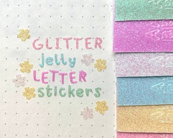 Cute Jelly 6mm Alphabet: Glitter Jelly | Bullet Journal, Polco Deco, Cute Toploader Sticker, Korean Stickers, Diary, Letter Sticker