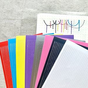 Diamond Bead Strands Sticker Sheet | Deco Polco, Journaling, Planner Stickers, Bullet Journal, Craft Korean Stickers, Toploader, Cute