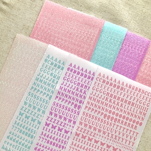 Alfabeto clássico de 6 mm: Glitter Jelly | Bullet Journal, Polco Deco, adesivo fofo Toploader, adesivos coreanos, diário, adesivo de carta, alfabeto