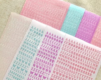 Classic 6mm Alphabet: Glitter Jelly | Bullet Journal, Polco Deco, Cute Toploader Sticker, Korean Stickers, Diary, Letter Sticker, Alphabet