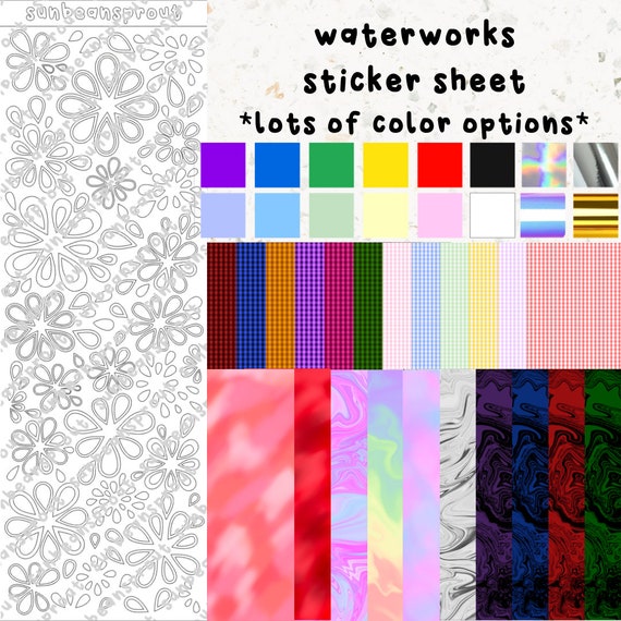 Waterworks Sticker Sheet Bullet Journal Polco Deco Cute - Etsy