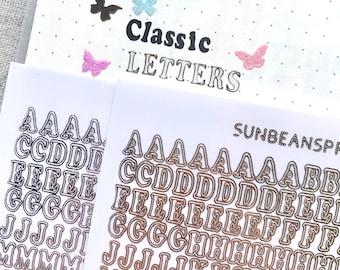 Clear Transparent 6mm Alphabet Sticker Sheet | Polco Deco Korean Toploader | Bullet Journal, Korean Sticker, Diary, Letter Sticker, Alphabet