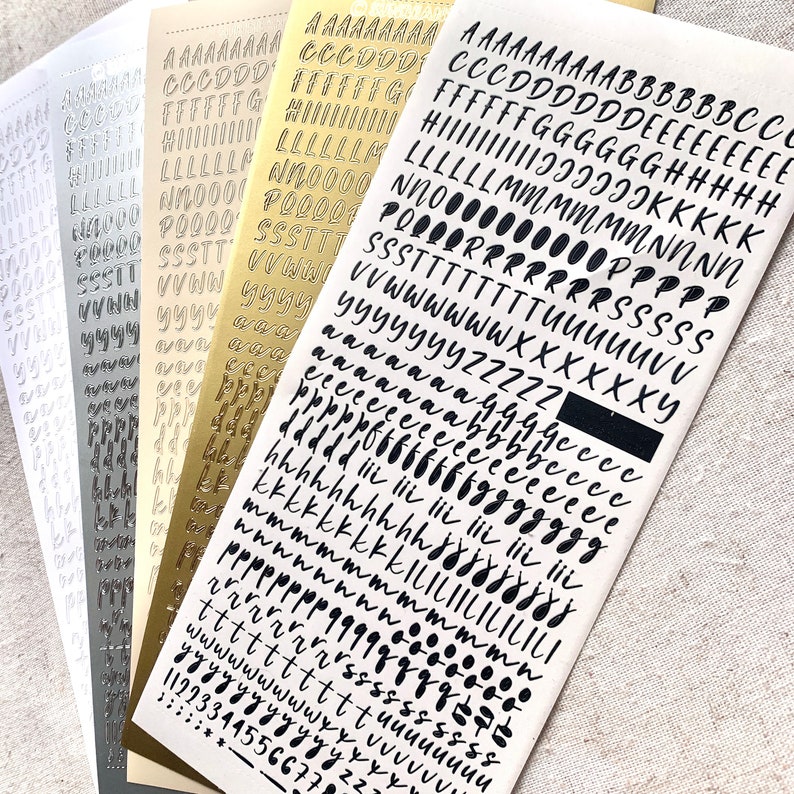 Scrut Sticker Script Alphabet Viviane Font Sticker Sheet | Decoration, Polco ...