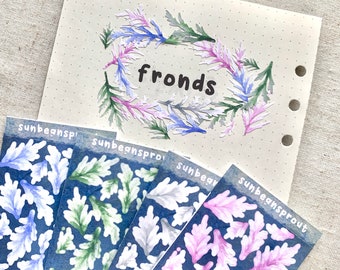 Fronds Sticker Sheet | Kawaii Journaling Sticker sheet for Deco, Journaling and Bullet Journaling