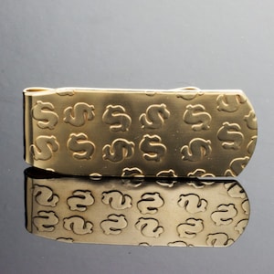Dollar Signs Brass Money Clip