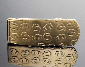 Dollar Signs Brass Money Clip