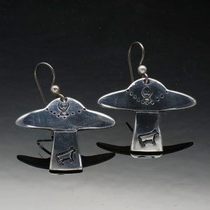 Aluminum UFO Abduction earrings