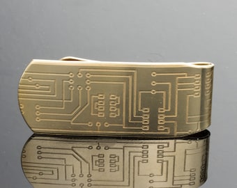 Circuit Board Brass Money Clip