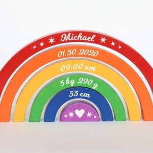 New mom gift, Custom Rainbow Stacker, Montessori Toddler Stacking Toys,  Wood Rainbow Blocks, Toddler Kids Stacker, Baby Birthday Gift Idea