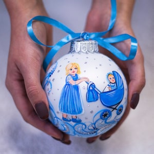 The One Where I Become A Big Sister Ornament, Custom Baby Arrival gift, Hand Painted Christmas Ornaments, New mom personalise gift