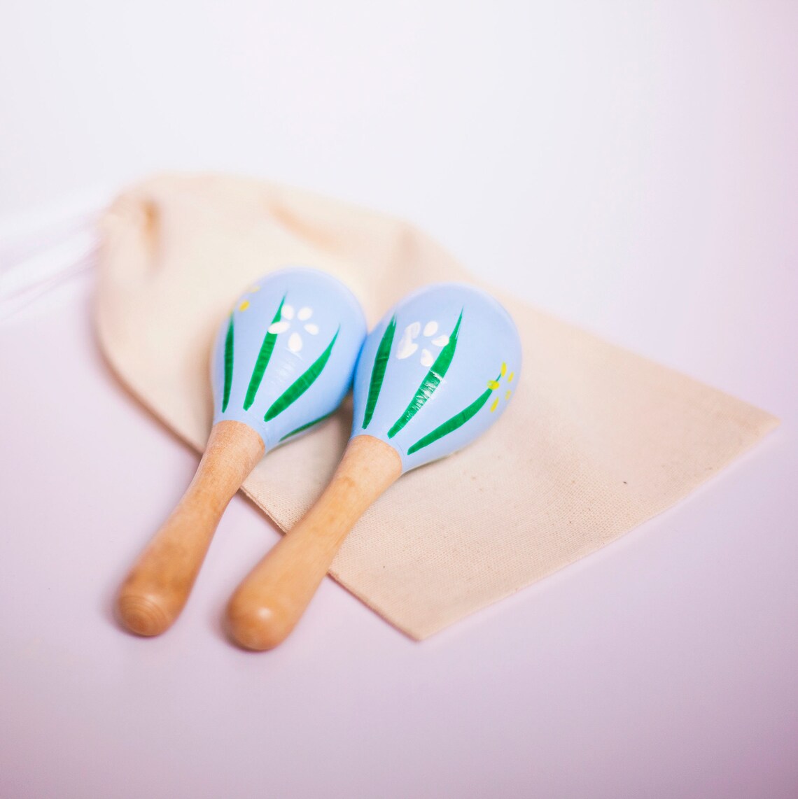 Blue wooden maraca for baby toddler Wooden Maracas Natural Etsy