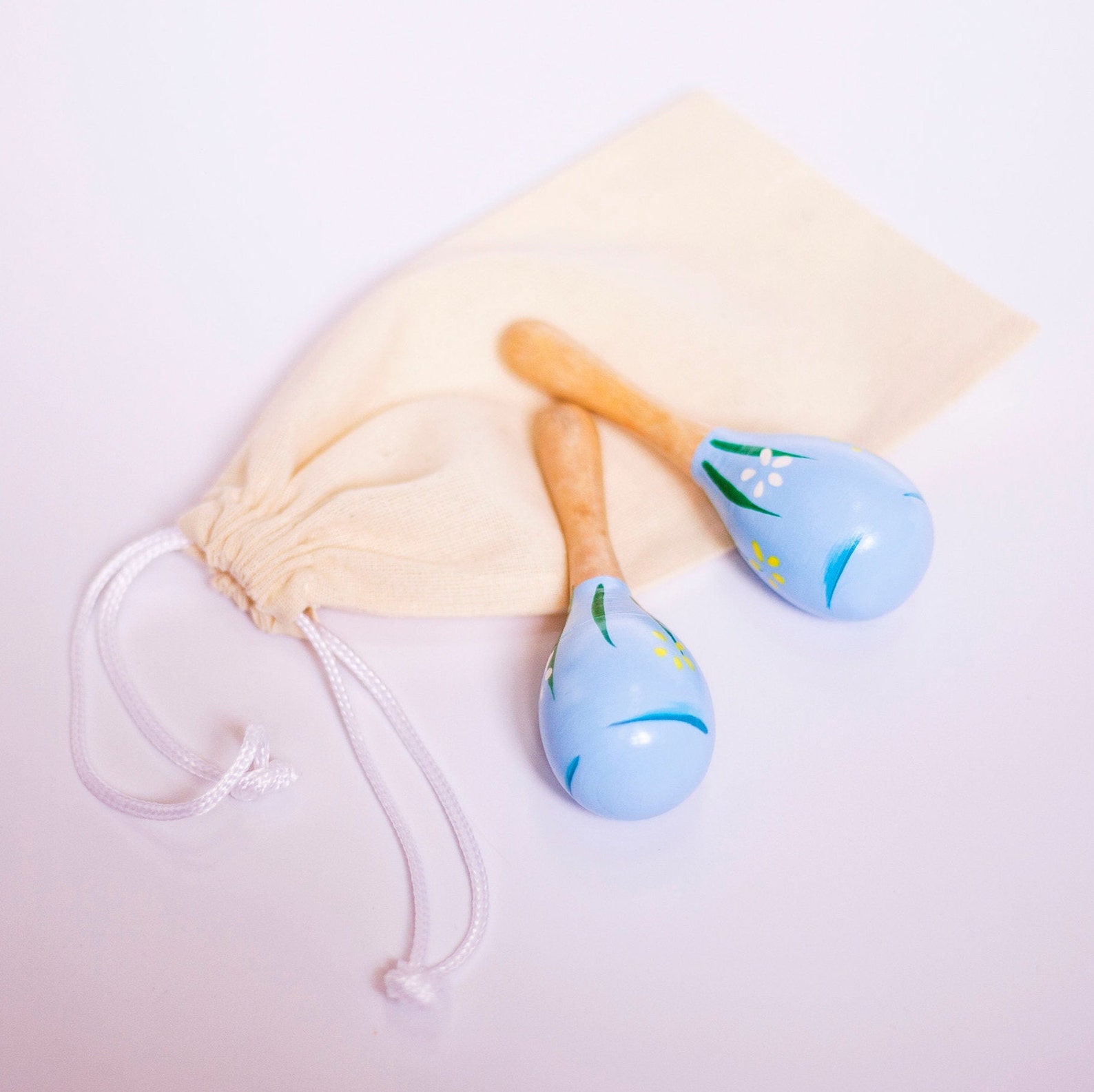 Blue wooden maraca for baby toddler Wooden Maracas Natural Etsy