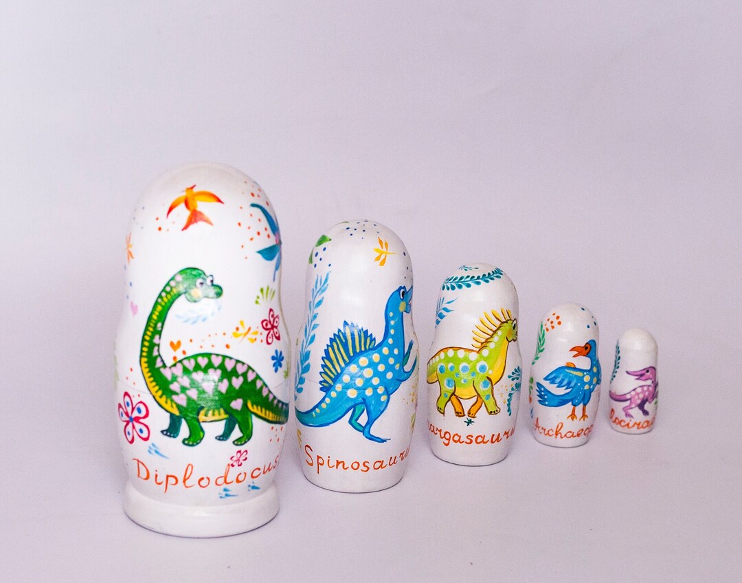 Dinosaurs Nesting Dolls Matryoshka Dolls in Dolls Ukrainian Etsy