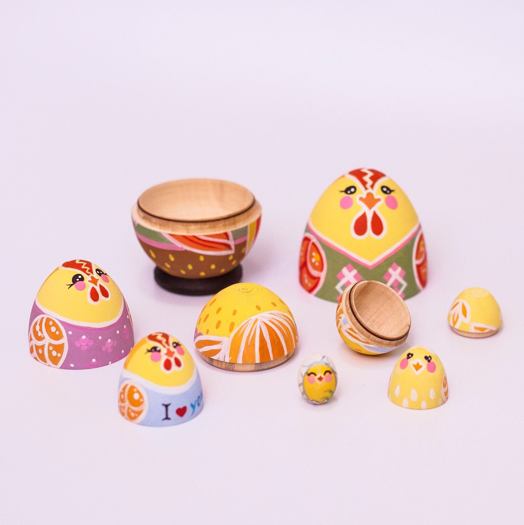 Easter Nesting Doll for Kids Chicken With Egg Easter Etsy