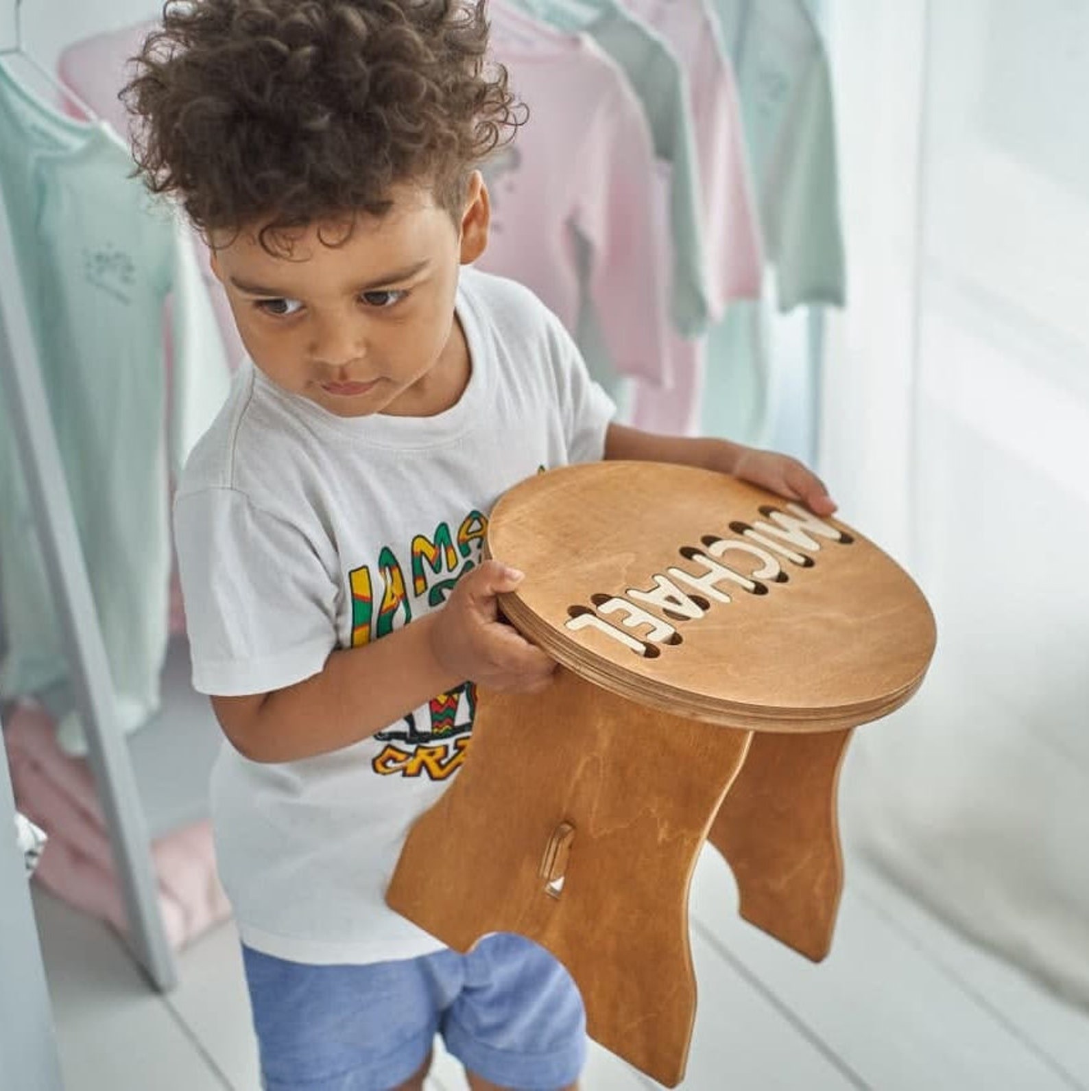 Personalized toddler stool Step stool with baby name puzzle | Etsy Personalized toddler stool Step stool with baby name puzzle | Etsy