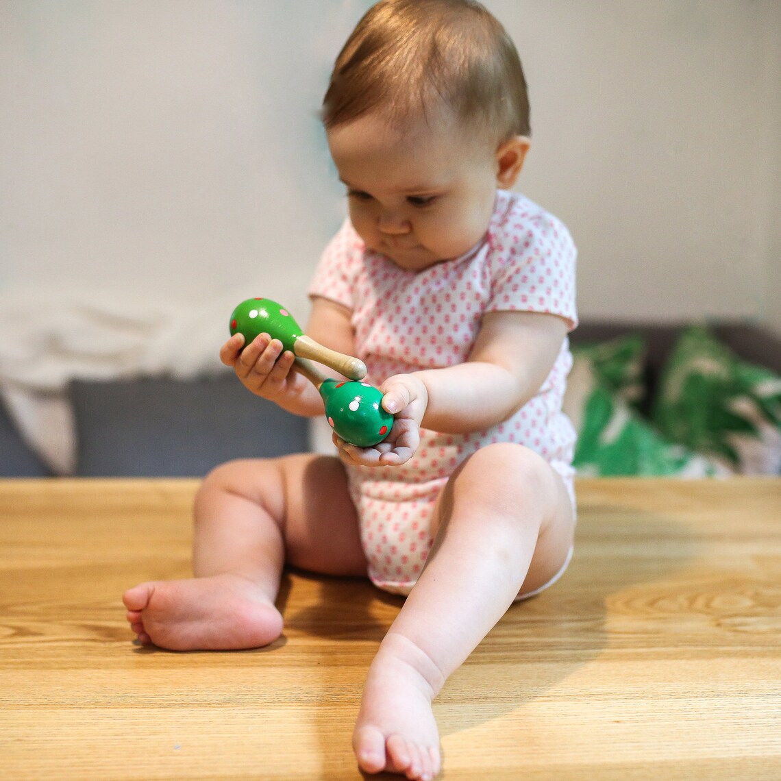 Baby Maracas Wood Maracas Baby Rattle Children Toys Baby Etsy