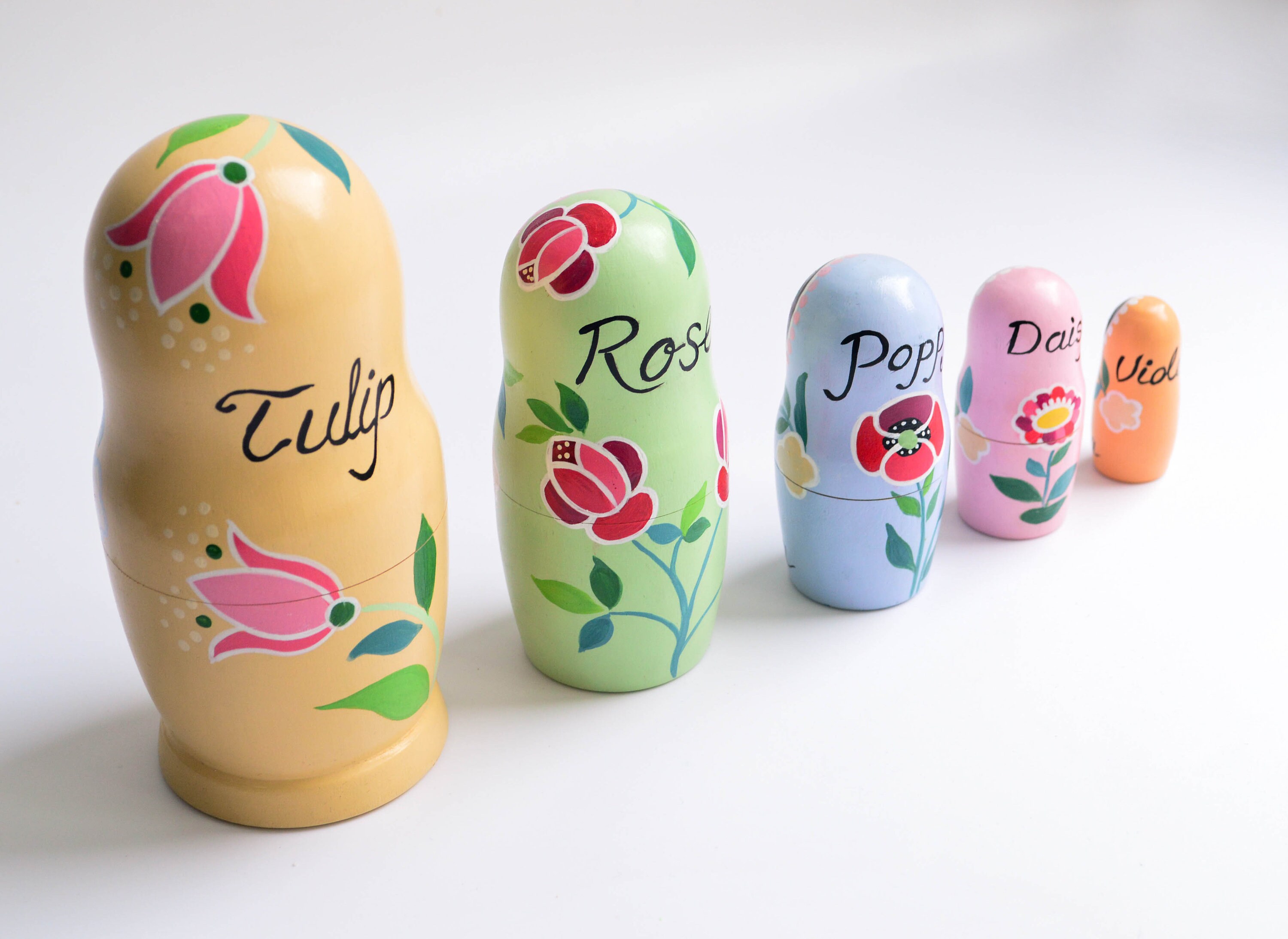 Custom Nesting Dolls Russian Matryoshka Floral Nesting Etsy