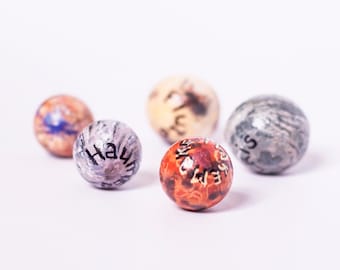 Wooden dwarfs planets - solar system - Cosmos learning game - Educational space lesson toy - Home schooling