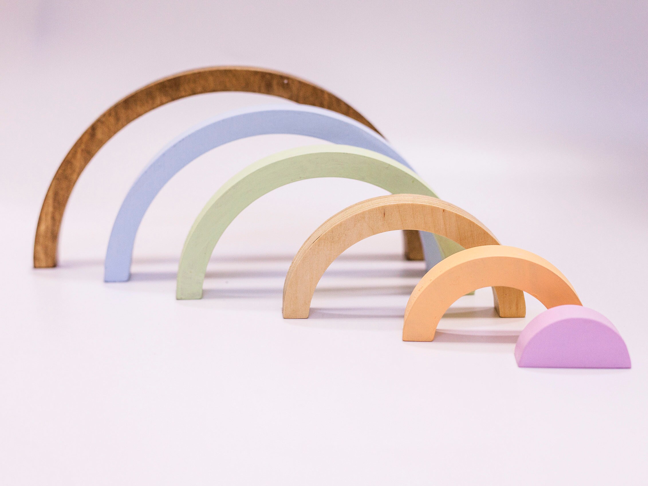 Personalized Wooden Rainbow Stacker, Montessori Toy, New Baby Gift - Etsy