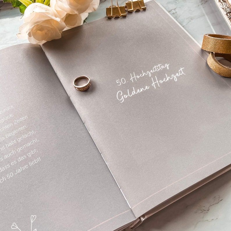 LEAF & GOLD® Hochzeitstag Tagebuch I Hochzeitsgeschenk I Buch zur Hochzeit I Geschenk für die Ehe I Hochzeitstag Geschenke Bild 3