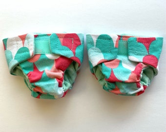 Baby Alive reusable cloth diapers, semi-absorbent, doll diapers, baby doll clothes, accessories, handmade doll clothing, turquoise, pink