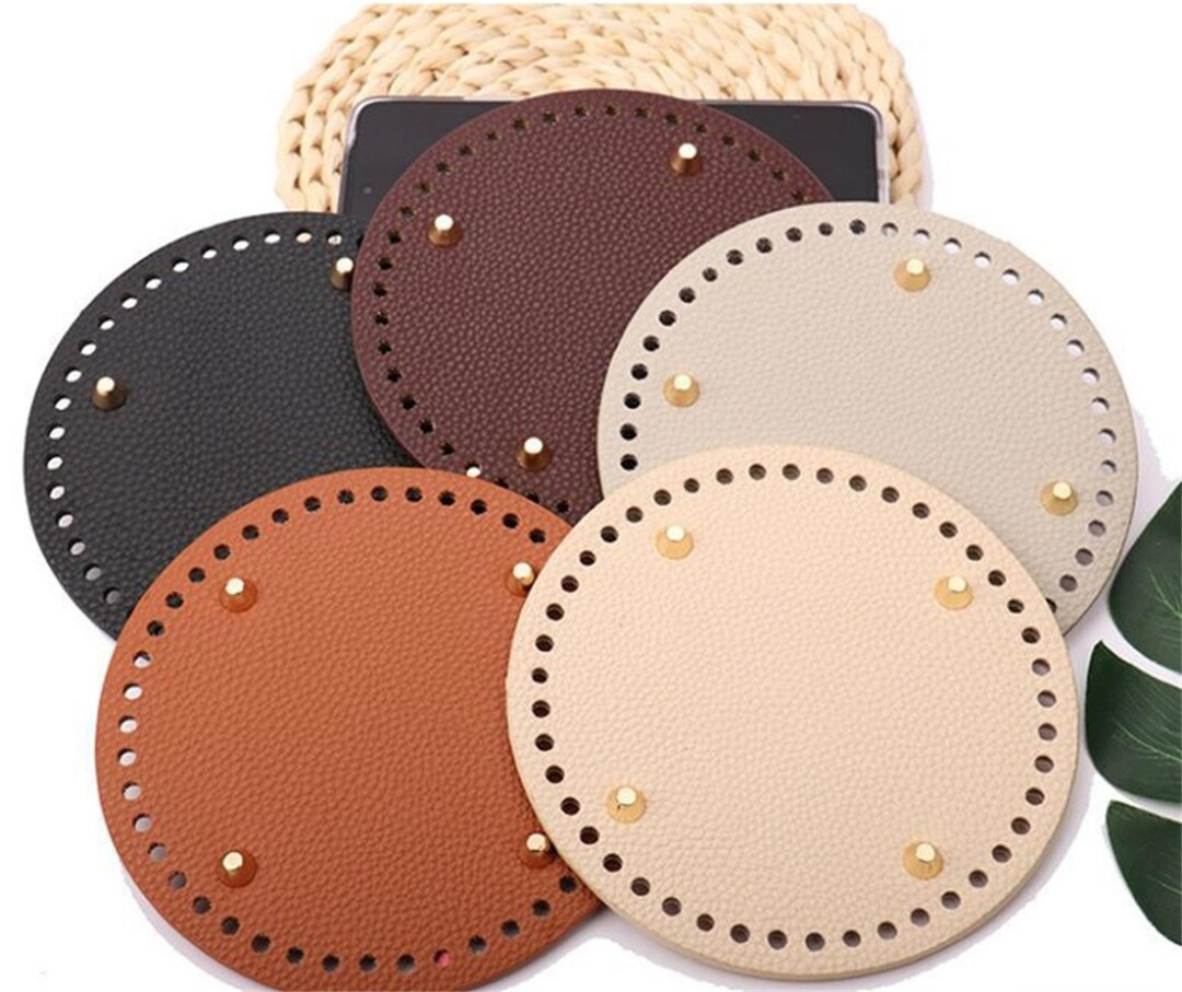 Lychee Pattern PU Leather Bag Bottom Shaper,crochet Bag Bottom Shaper