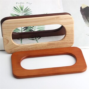 2pcs Wood handles for bags, Rectangle Wooden Bag Handles, Replacement Handles Purse Handmade Bag Handles