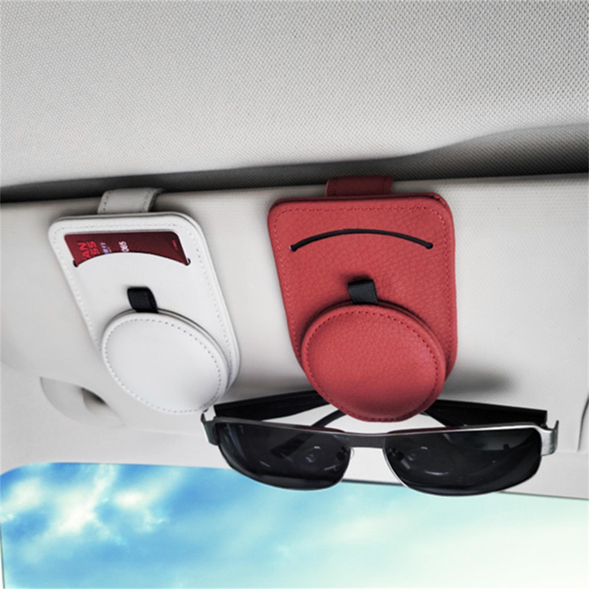Brillenhalter für Auto Sonnenblende, 2 Stück Auto Sonnenbrille