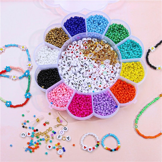 Glass Seed Beads for Jewelry Making - Seed Beads Small Beads Kit for Tiny  Beads Jewelry Bracelet - Seed Beads Mini Pony Beads for Necklace