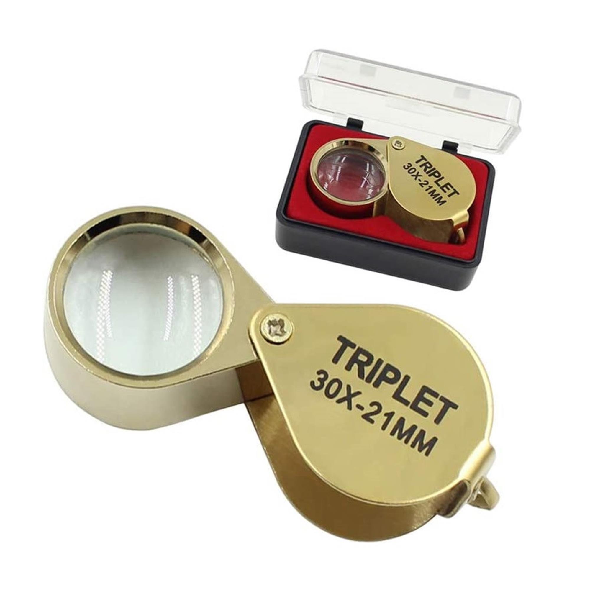 JEWELERS Magnifying LOUPE 30x 30 Power 21mm Triplet Lens Silver Finish MAGNIFY  Glass for Jewelry Magnify Jewelry Art Stamps Coins Geology 