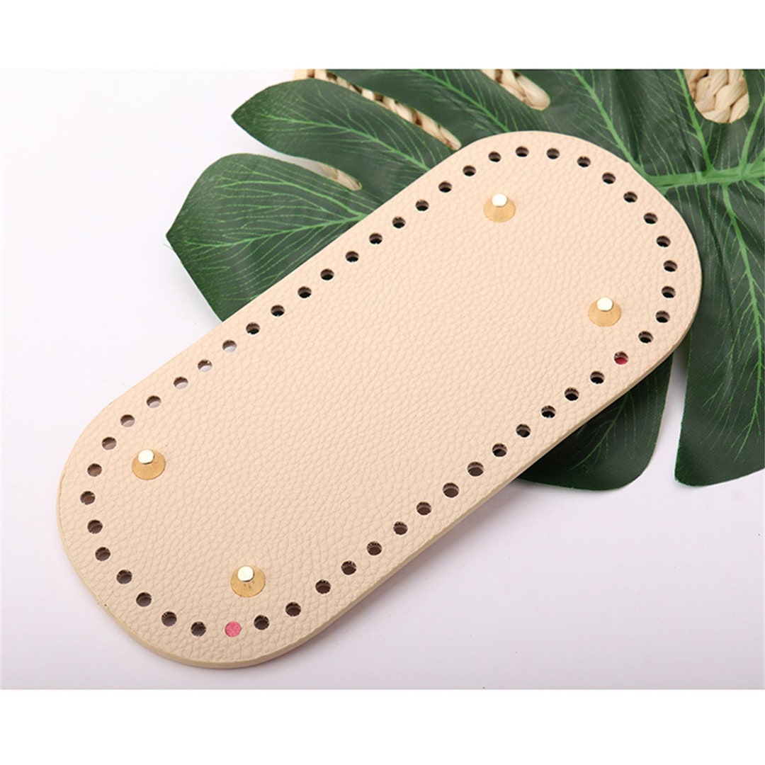 PU Leather Bag Bottom Shaper, Crochet Bag Bottom Shaper Pad With Holes