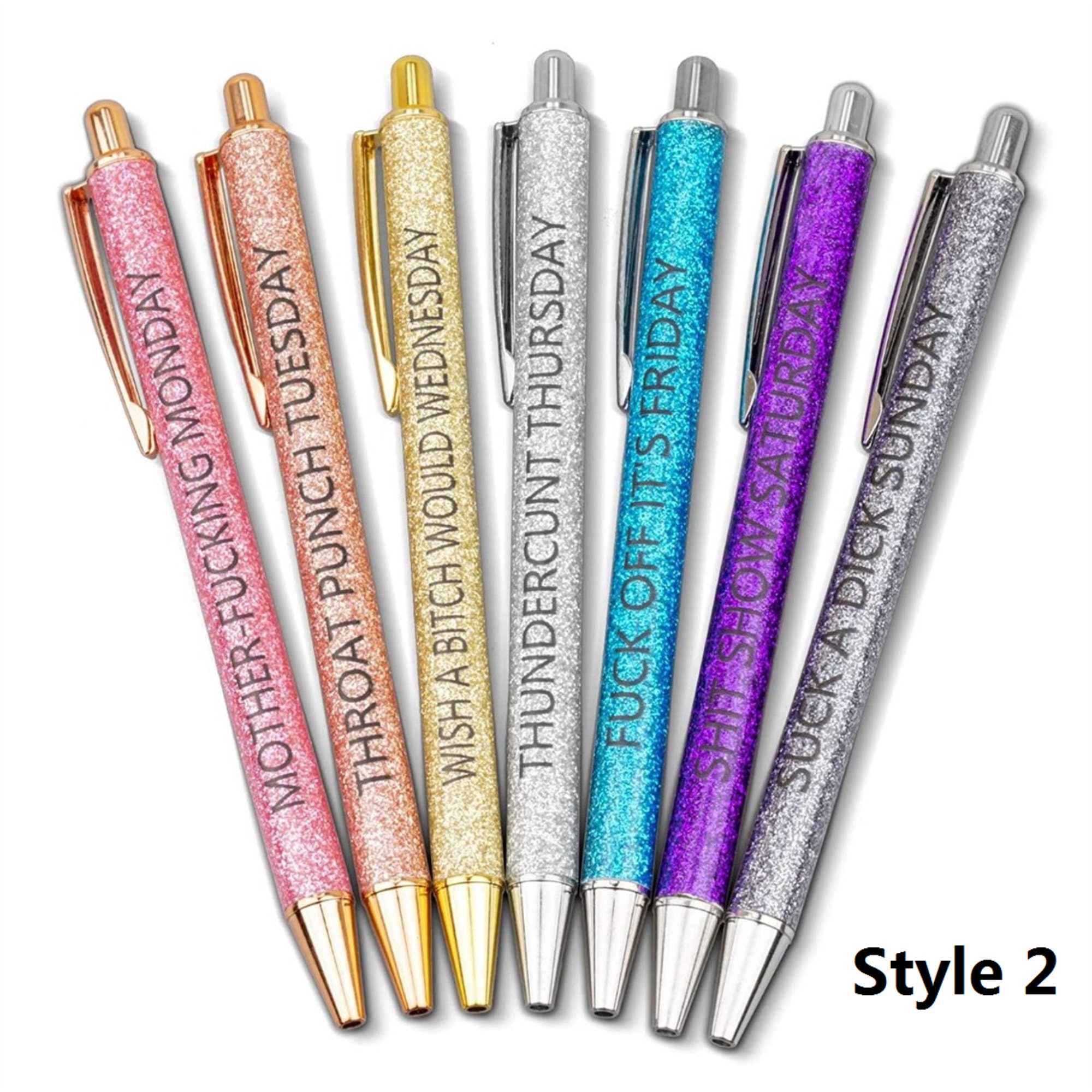 7pcs Funny Pens, Seven Days of the Week Pen Describing Mentality