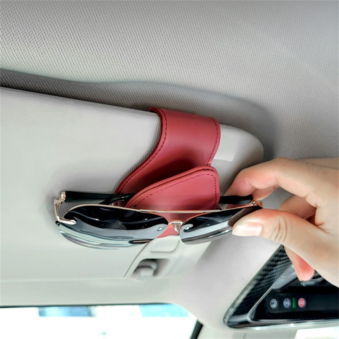 Leather Sunglass Holder for Car, Universal Car Visor