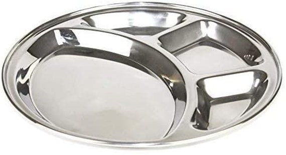 Stainless Steel Five Compartment Rectangular Plates, Thali, Mess