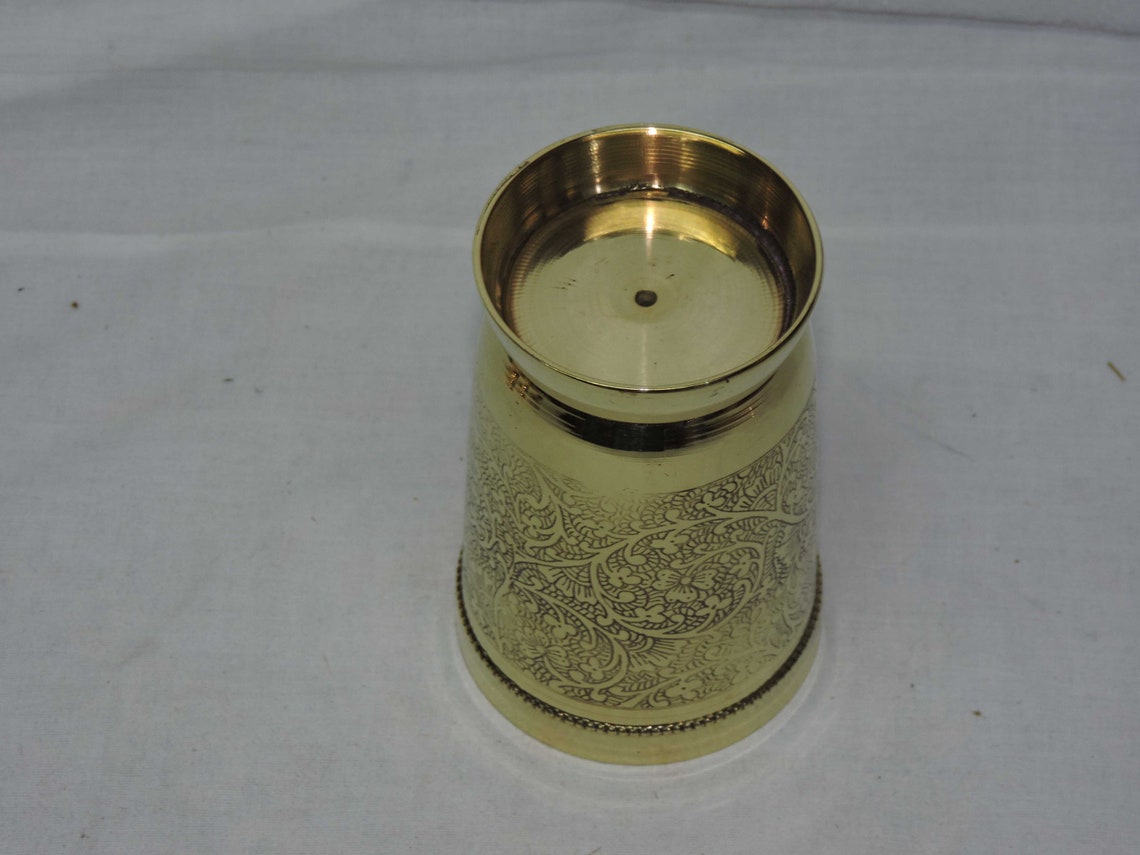 Indian Handmade Embossed Designer Brass Mint Julep Cup Goblet Etsy