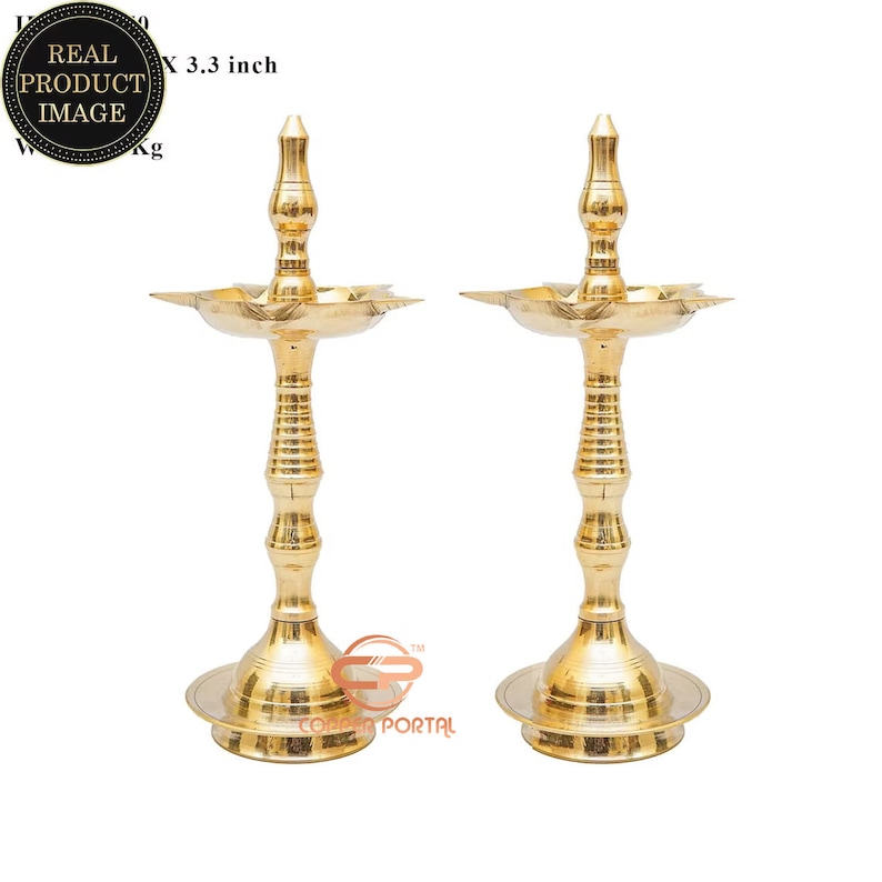 Brass Diya Oil Lamp / Kith Vilakku for Puja / House Warming Etsy